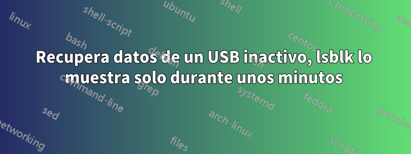 Recupera datos de un USB inactivo, lsblk lo muestra solo durante unos minutos