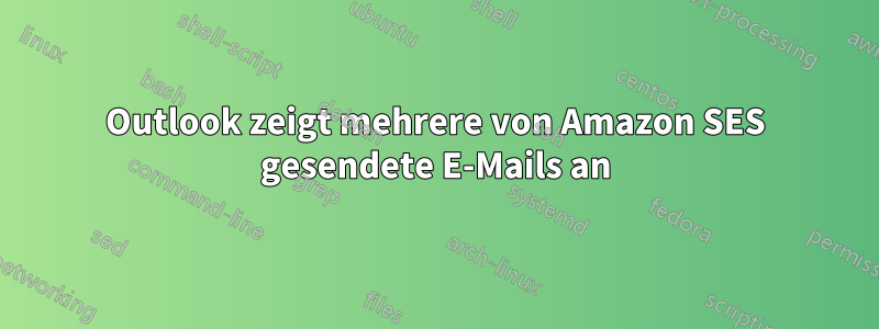 Outlook zeigt mehrere von Amazon SES gesendete E-Mails an