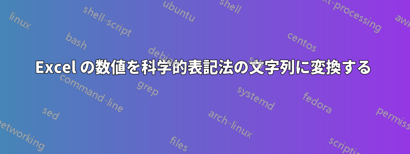 Excel の数値を科学的表記法の文字列に変換する