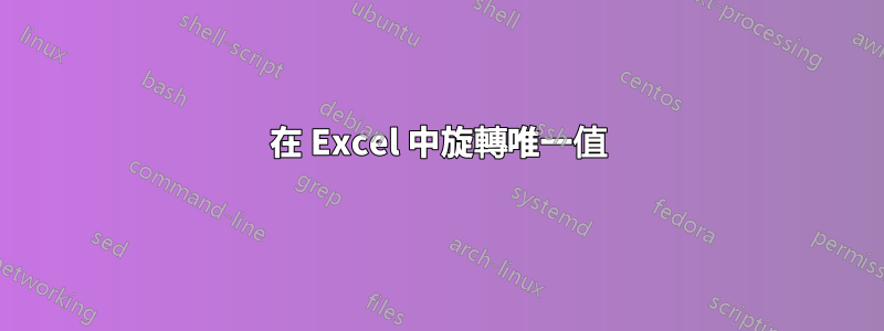 在 Excel 中旋轉唯一值