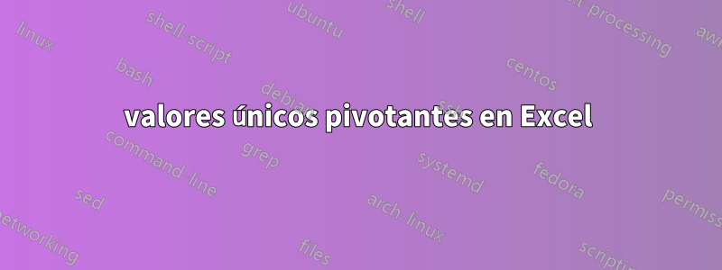 valores únicos pivotantes en Excel