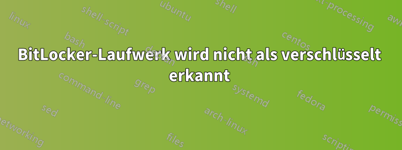 BitLocker-Laufwerk wird nicht als verschlüsselt erkannt