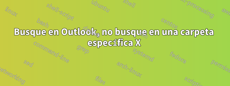 Busque en Outlook, no busque en una carpeta específica X