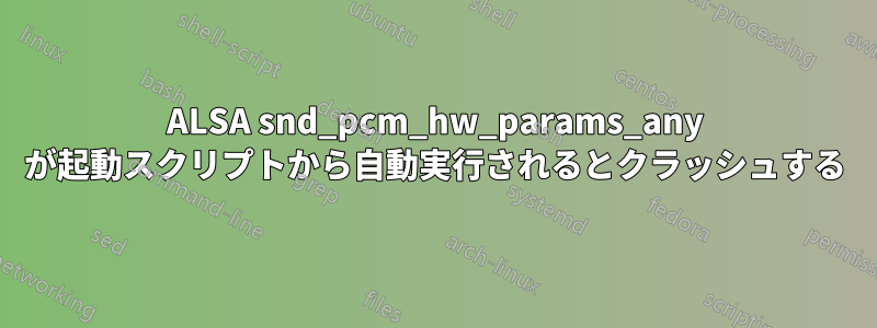 ALSA snd_pcm_hw_params_any が起動スクリプトから自動実行されるとクラッシュする