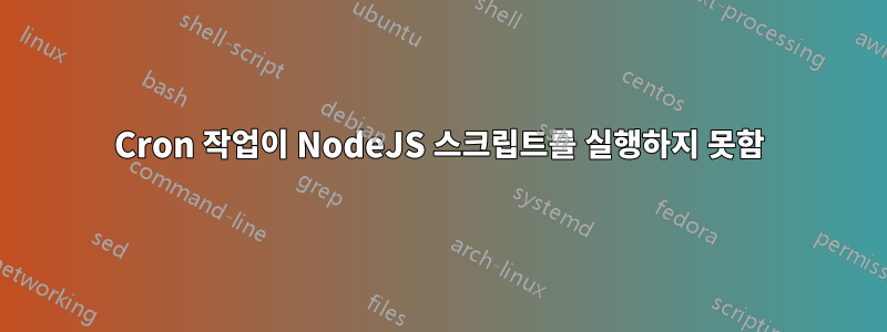 Cron 작업이 NodeJS 스크립트를 실행하지 못함