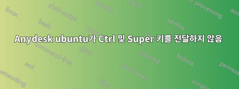Anydesk ubuntu가 Ctrl 및 Super 키를 전달하지 않음