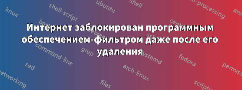 Интернет заблокирован программным обеспечением-фильтром даже после его удаления