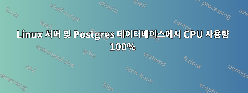 Linux 서버 및 Postgres 데이터베이스에서 CPU 사용량 100%