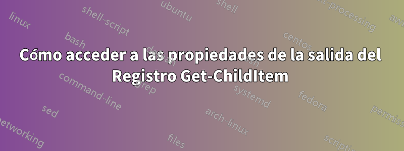 Cómo acceder a las propiedades de la salida del Registro Get-ChildItem