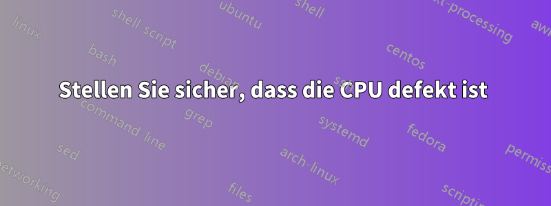 Stellen Sie sicher, dass die CPU defekt ist