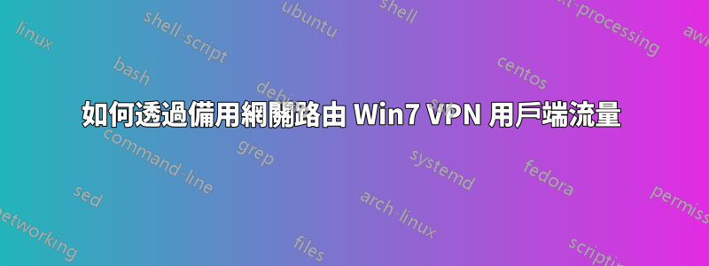 如何透過備用網關路由 Win7 VPN 用戶端流量