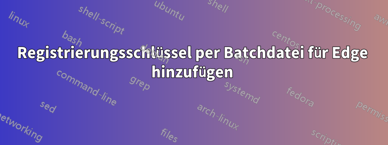 Registrierungsschlüssel per Batchdatei für Edge hinzufügen