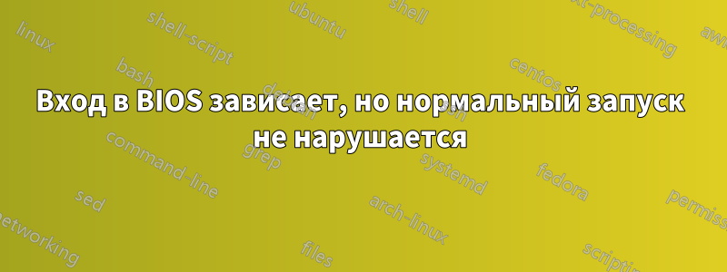 Вход в BIOS зависает, но нормальный запуск не нарушается