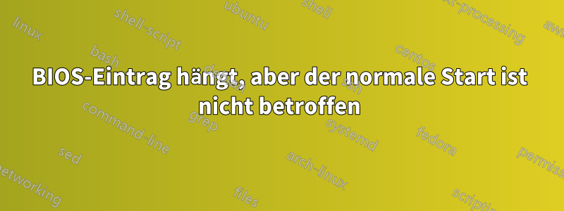 BIOS-Eintrag hängt, aber der normale Start ist nicht betroffen