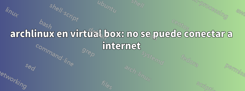 archlinux en virtual box: no se puede conectar a internet