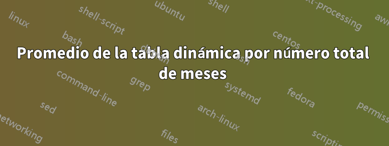 Promedio de la tabla dinámica por número total de meses