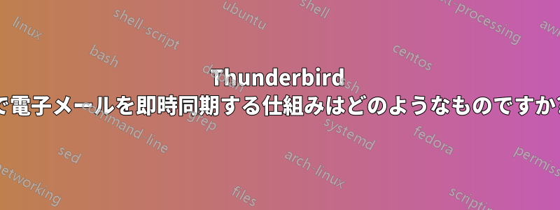 Thunderbird で電子メールを即時同期する仕組みはどのようなものですか?