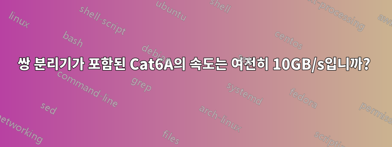 2쌍 분리기가 포함된 Cat6A의 속도는 여전히 10GB/s입니까?