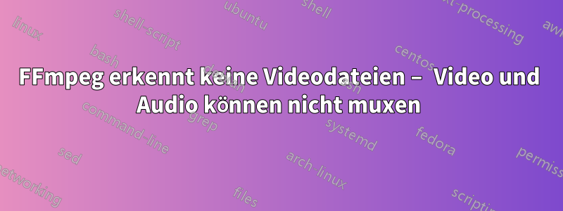 FFmpeg erkennt keine Videodateien – Video und Audio können nicht muxen