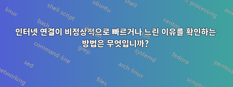 인터넷 연결이 비정상적으로 빠르거나 느린 이유를 확인하는 방법은 무엇입니까?