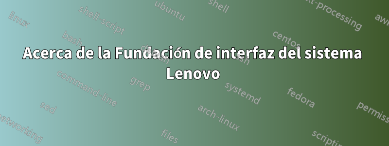 Acerca de la Fundación de interfaz del sistema Lenovo