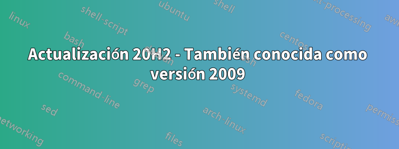 Actualización 20H2 - También conocida como versión 2009