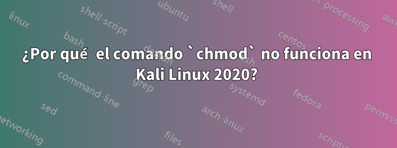 ¿Por qué el comando `chmod` no funciona en Kali Linux 2020?