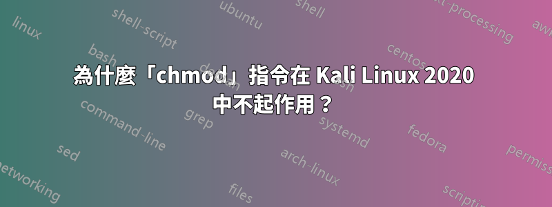 為什麼「chmod」指令在 Kali Linux 2020 中不起作用？