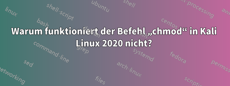 Warum funktioniert der Befehl „chmod“ in Kali Linux 2020 nicht?