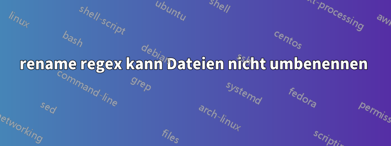 rename regex kann Dateien nicht umbenennen