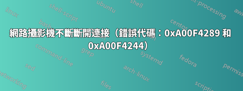 網路攝影機不斷斷開連接（錯誤代碼：0xA00F4289 和 0xA00F4244）