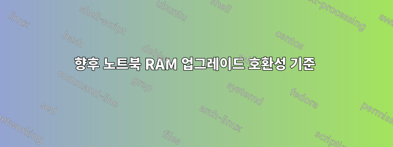 향후 노트북 RAM 업그레이드 호환성 기준