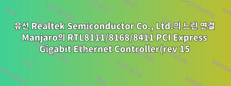 유선 Realtek Semiconductor Co., Ltd.의 느린 연결 Manjaro의 RTL8111/8168/8411 PCI Express Gigabit Ethernet Controller(rev 15)