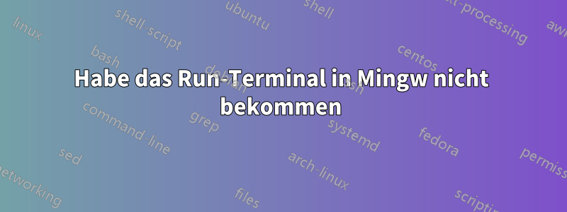 Habe das Run-Terminal in Mingw nicht bekommen