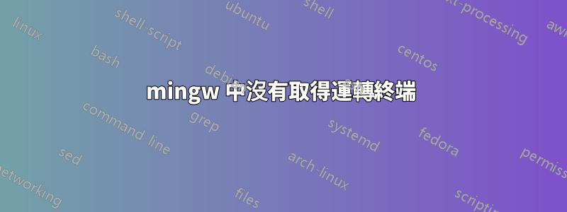 mingw 中沒有取得運轉終端