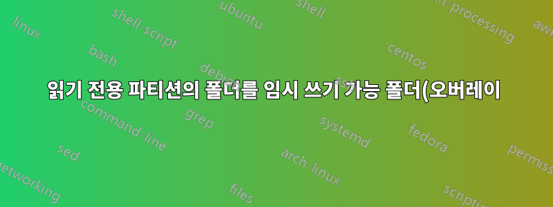 읽기 전용 파티션의 폴더를 임시 쓰기 가능 폴더(오버레이)로 다시 마운트하시겠습니까?