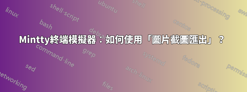 Mintty終端模擬器：如何使用「圖片截圖匯出」？