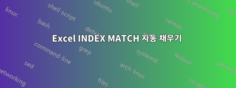 Excel INDEX MATCH 자동 채우기