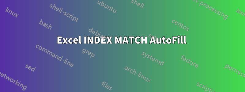 Excel INDEX MATCH AutoFill