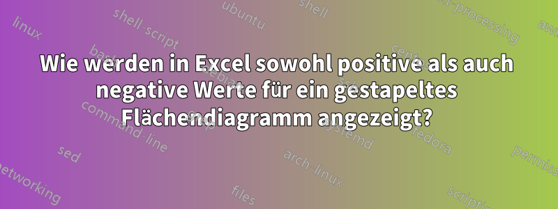 Wie werden in Excel sowohl positive als auch negative Werte für ein gestapeltes Flächendiagramm angezeigt?