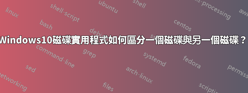 Windows10磁碟實用程式如何區分一個磁碟與另一個磁碟？
