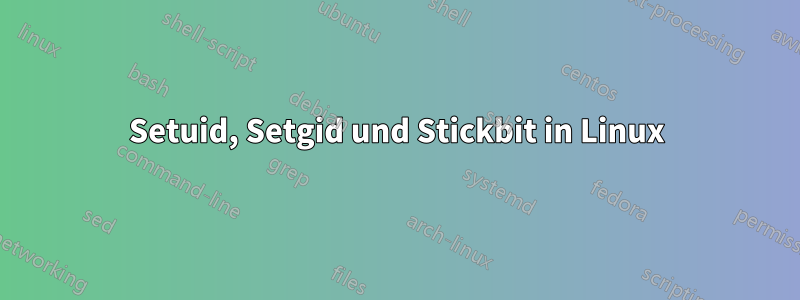 Setuid, Setgid und Stickbit in Linux