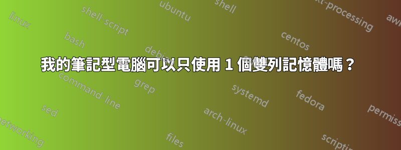 我的筆記型電腦可以只使用 1 個雙列記憶體嗎？