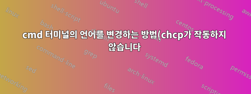 cmd 터미널의 언어를 변경하는 방법(chcp가 작동하지 않습니다)