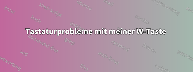 Tastaturprobleme mit meiner W-Taste