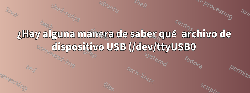 ¿Hay alguna manera de saber qué archivo de dispositivo USB (/dev/ttyUSB0) está relacionado con una interfaz en particular (wwan0)?