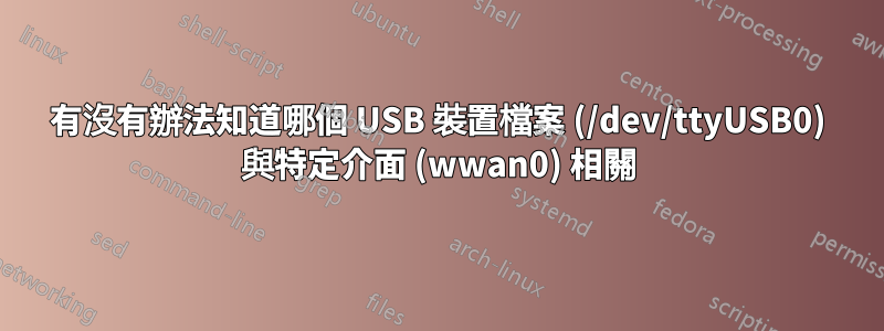 有沒有辦法知道哪個 USB 裝置檔案 (/dev/ttyUSB0) 與特定介面 (wwan0) 相關