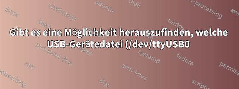 Gibt es eine Möglichkeit herauszufinden, welche USB-Gerätedatei (/dev/ttyUSB0) zu einer bestimmten Schnittstelle (wwan0) gehört?