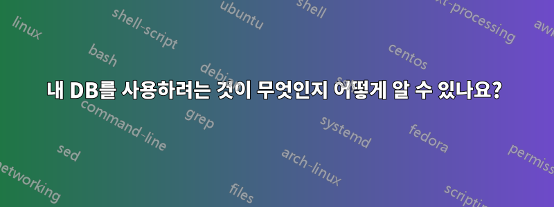 내 DB를 사용하려는 것이 무엇인지 어떻게 알 수 있나요?