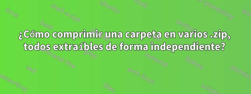 ¿Cómo comprimir una carpeta en varios .zip, todos extraíbles de forma independiente?